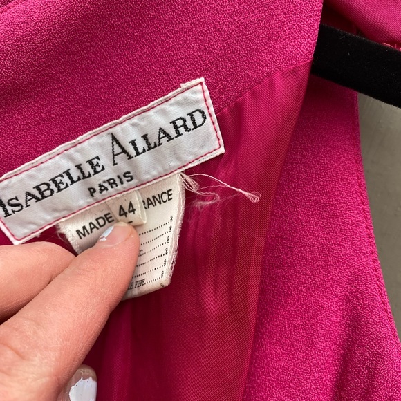 Isabelle Allard Paris Magenta Dress Gold Bead Botanical Paisley Applique - Picture 11 of 11